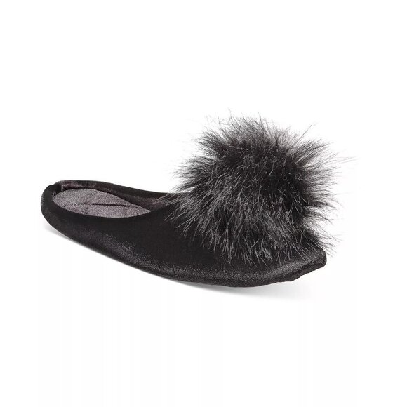 INC International Concept Womens Size 5/6 Pom Pom Velvet Clog Slippers $35 122 - Picture 1 of 7